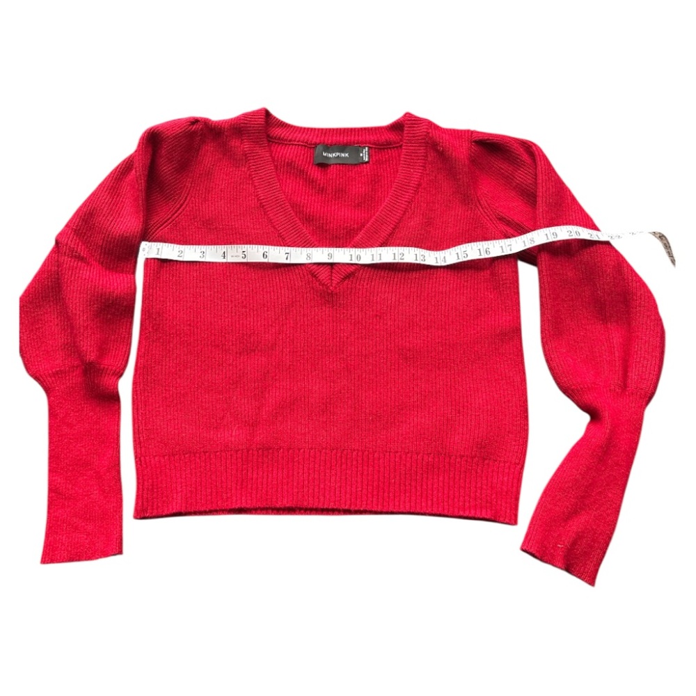 MINKPINK Chandra Red V-Neck Sweater for Women Sz M - Picture 4 of 7